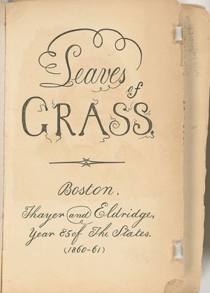Title page of the edition of Leaves of Grass that Thoreau read. (New York Public Library)